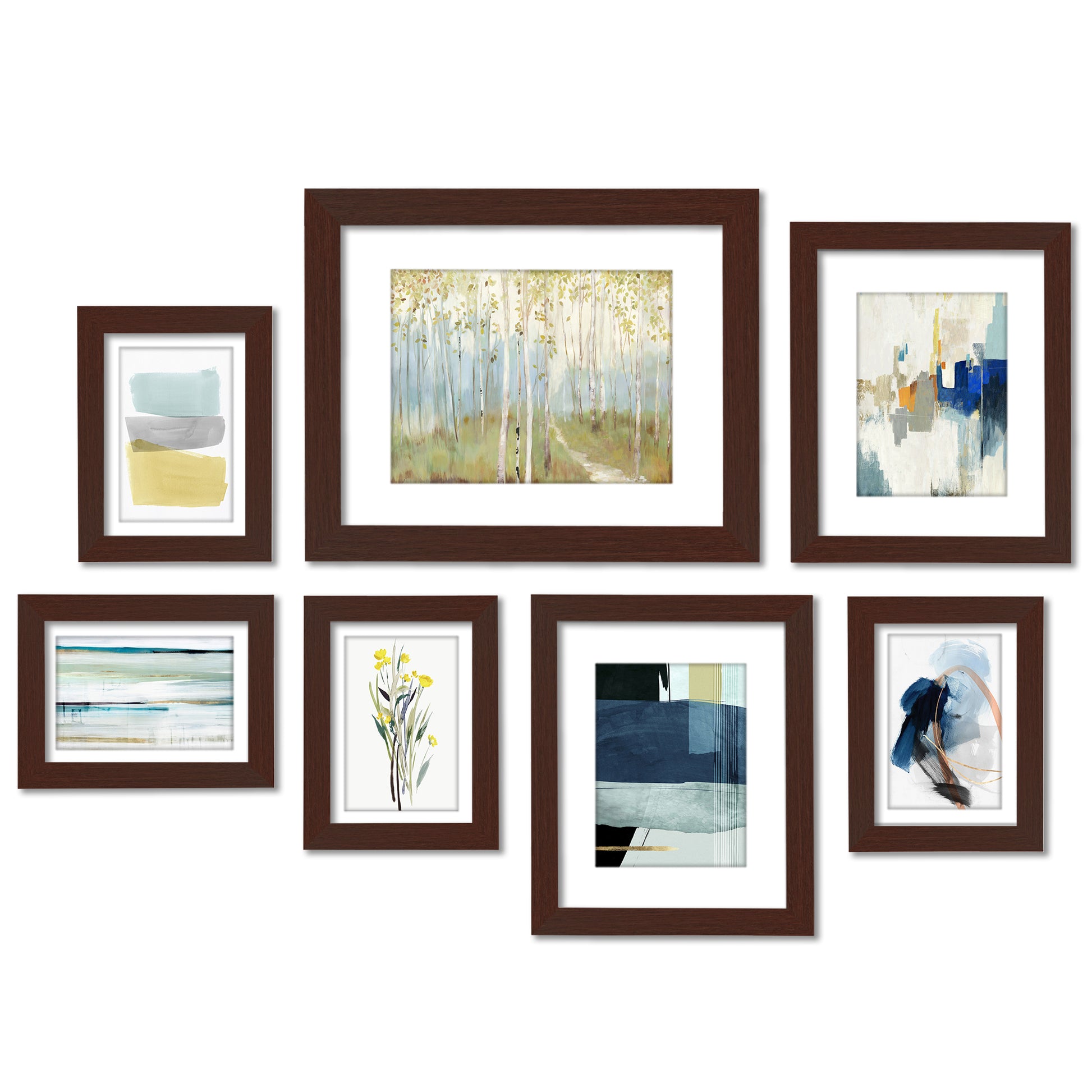 Abstract Views by PI Creative - 7 Piece Framed Gallery Wall Art Set - Americanflat