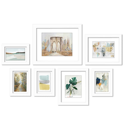 Earth Tone World Travel by PI Creative - 7 Piece Framed Gallery Wall Art Set - Americanflat