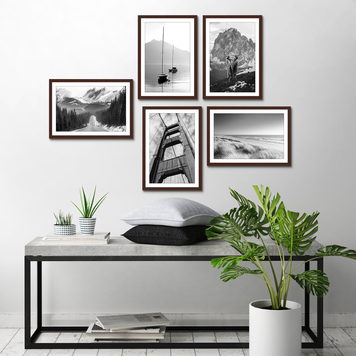 5 Pack - Gallery Wall Picture Frame | Choose Size and Color