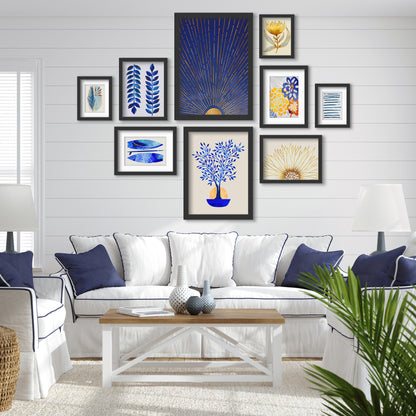 Botanical Blue - 9 Piece Framed Gallery Wall Art Set - Art Set - Americanflat