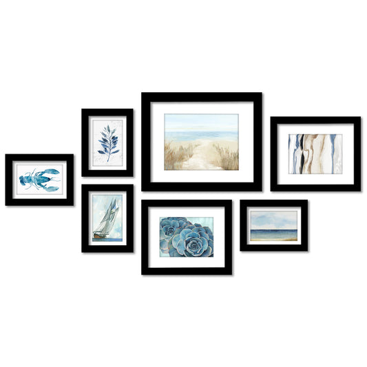 Watercolor Seafaring by PI Creative - 7 Piece Framed Gallery Wall Art Set - Americanflat