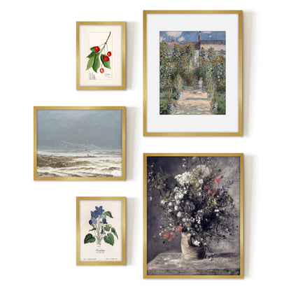 5 Piece Vintage Gallery Wall Art Set - Enchanting Blooms Art by Wall + Wonder