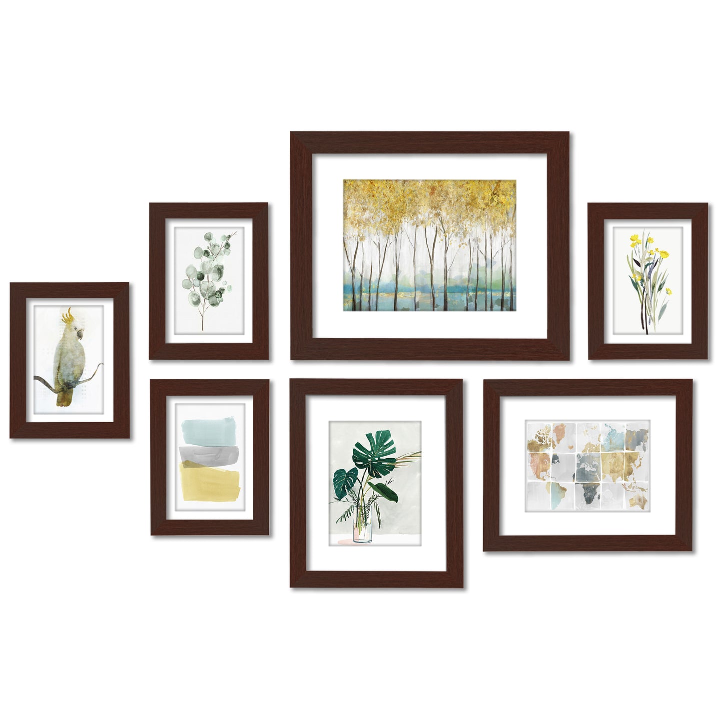 Watercolor Wanderlust by PI Creative - 7 Piece Framed Gallery Wall Art Set - Americanflat