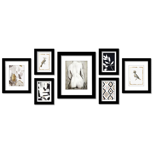 Neutral Female Shape by PI Creative - 7 Piece Framed Gallery Wall Art Set - Americanflat