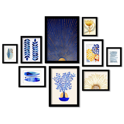 Botanical Blue - 9 Piece Framed Gallery Wall Art Set - Art Set - Americanflat