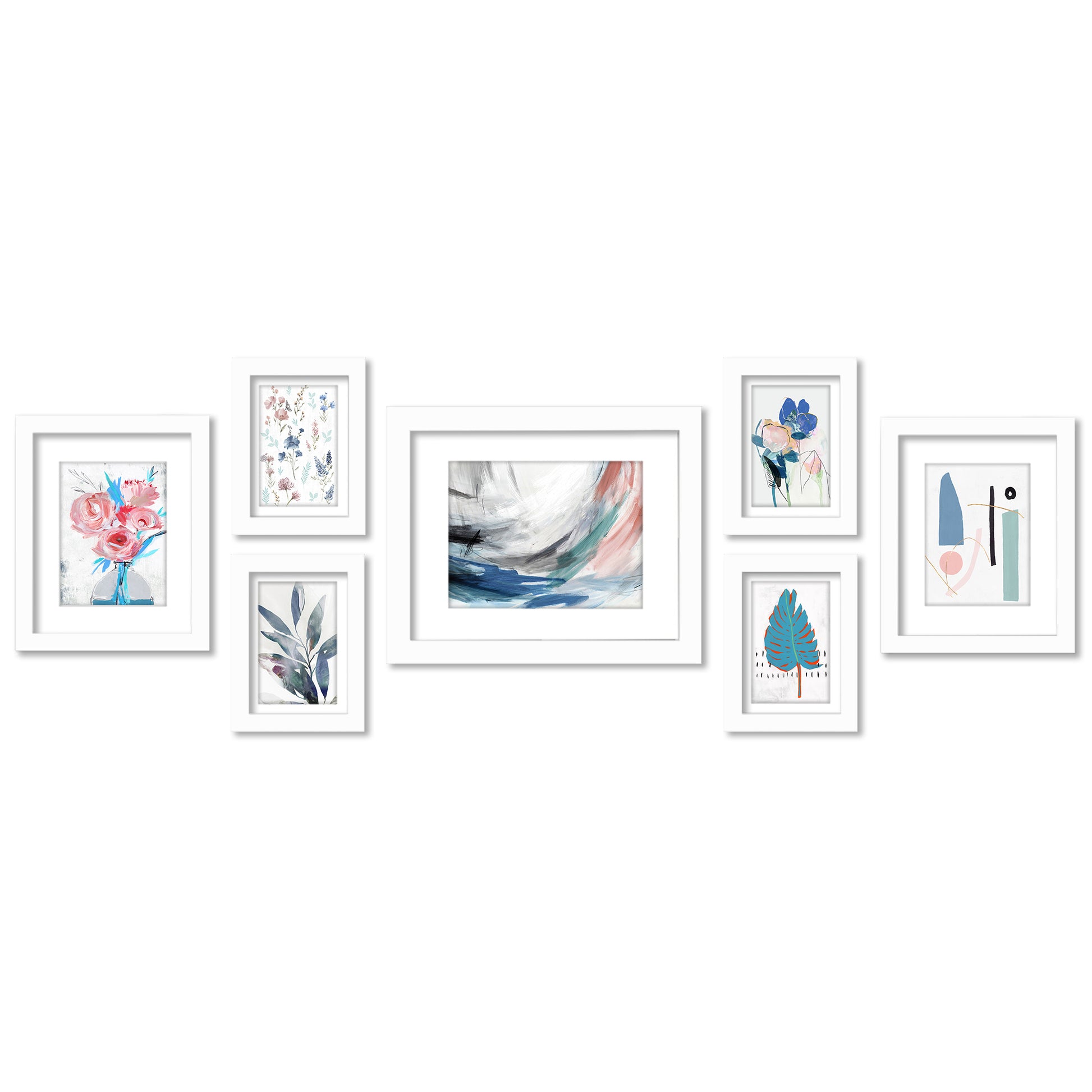 Dream Florals by PI Creative - 7 Piece Framed Gallery Wall Art Set - Americanflat
