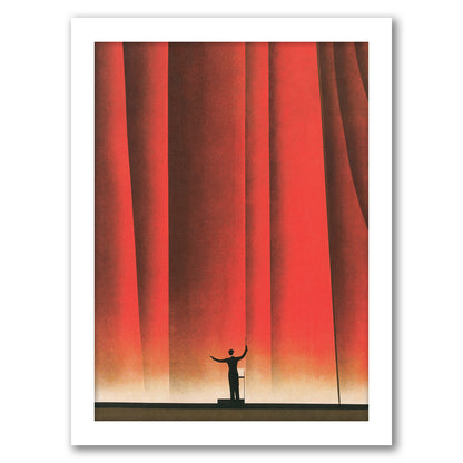 Conductor In Front Of Curtain by Found Image Press - Framed Print