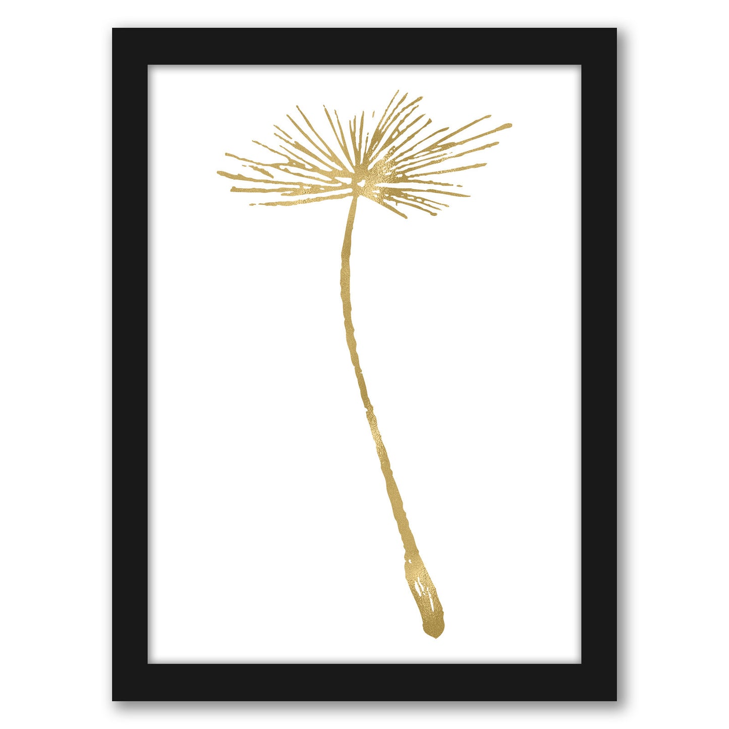Dandelion 2 Gold On White by Amy Brinkman - Framed Print