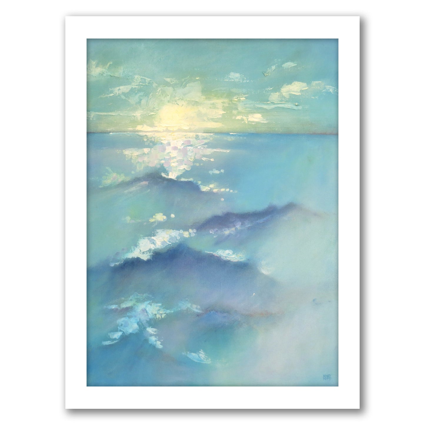 Brooding Sea By Mary Kemp - White Framed Print
