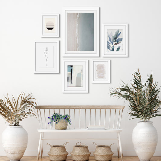 Aerial Beach - 6 Piece Framed Gallery Wall Set - Americanflat