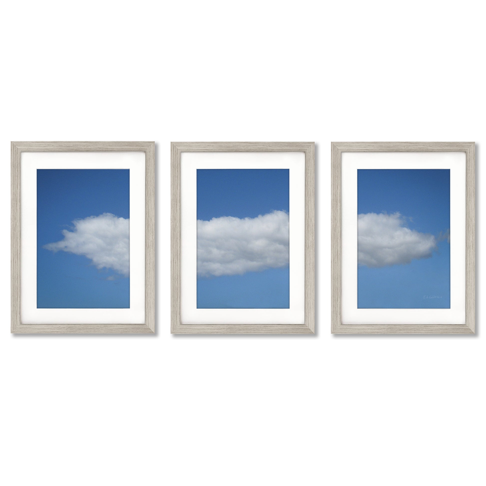 White Clouds by Ed Goldstein - 3 Piece Gallery Framed Print Art Set