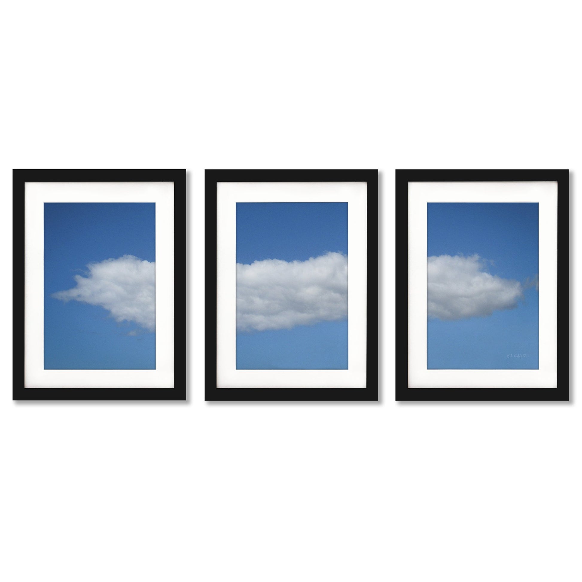 White Clouds by Ed Goldstein - 3 Piece Gallery Framed Print Art Set - Americanflat