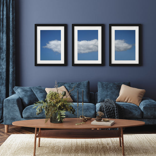 White Clouds by Ed Goldstein - 3 Piece Gallery Framed Print Art Set - Americanflat