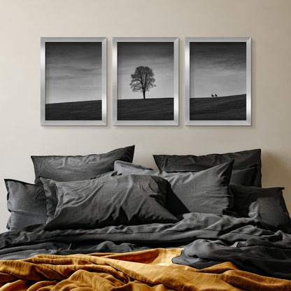 Dusk Landscape by Wild Apple - 3 Piece Gallery Framed Print Art Set