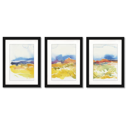Yellow Mesa by Kristy Rice - 3 Piece Gallery Framed Print Art Set - Americanflat