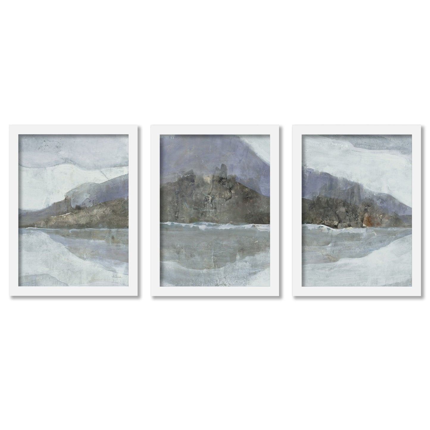Light Winter Landscape by Albena Hristova - 3 Piece Gallery Framed Print Art Set - Americanflat