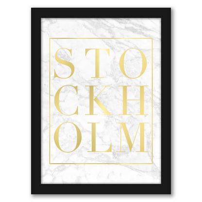 Stockholm White Marble By Nuada - Framed Print