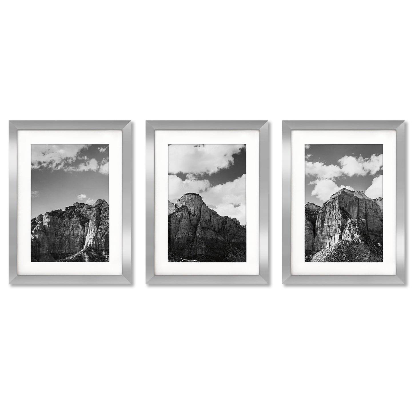 Zion Canyon by Laura Marshall - 3 Piece Gallery Framed Print Art Set