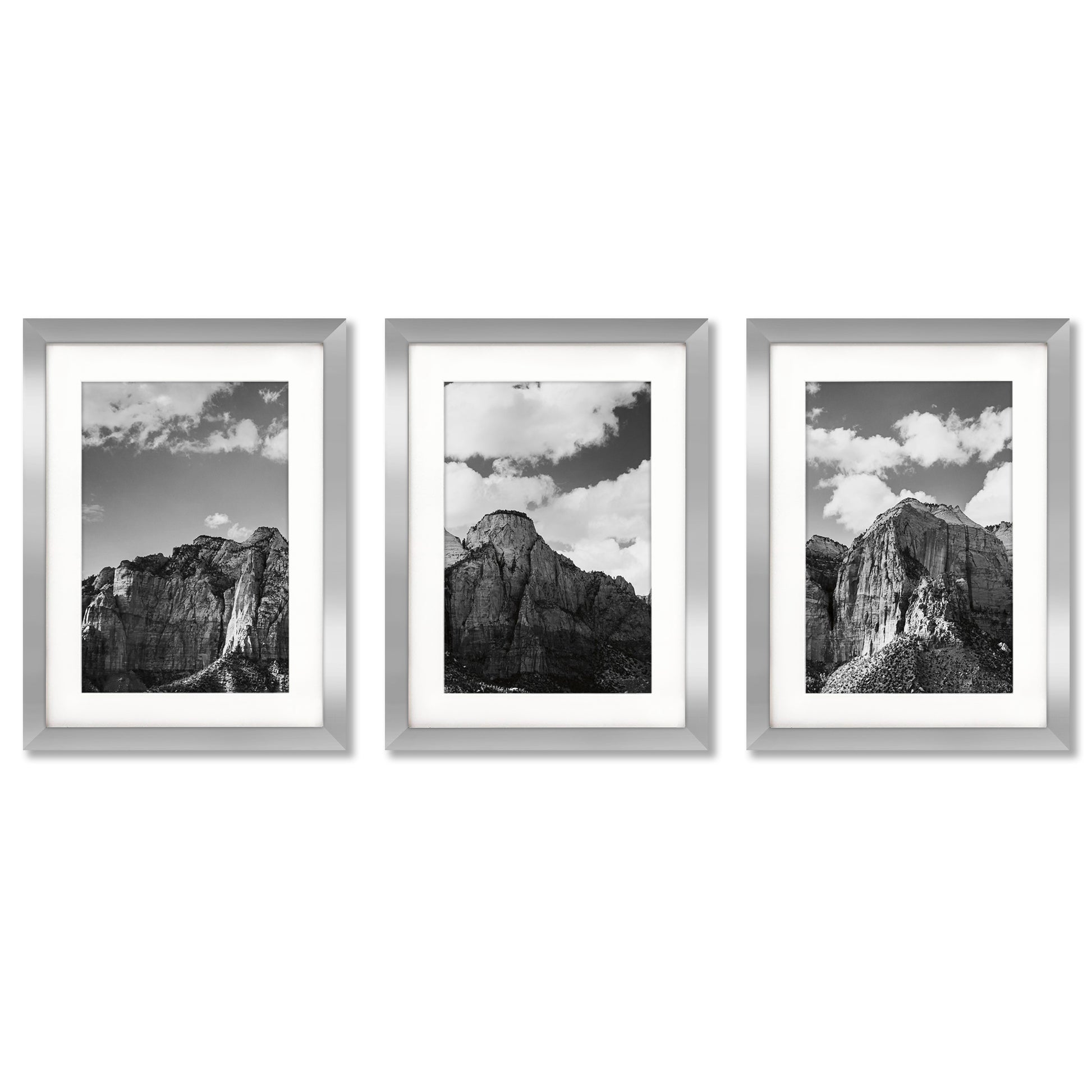 Zion Canyon by Laura Marshall - 3 Piece Gallery Framed Print Art Set