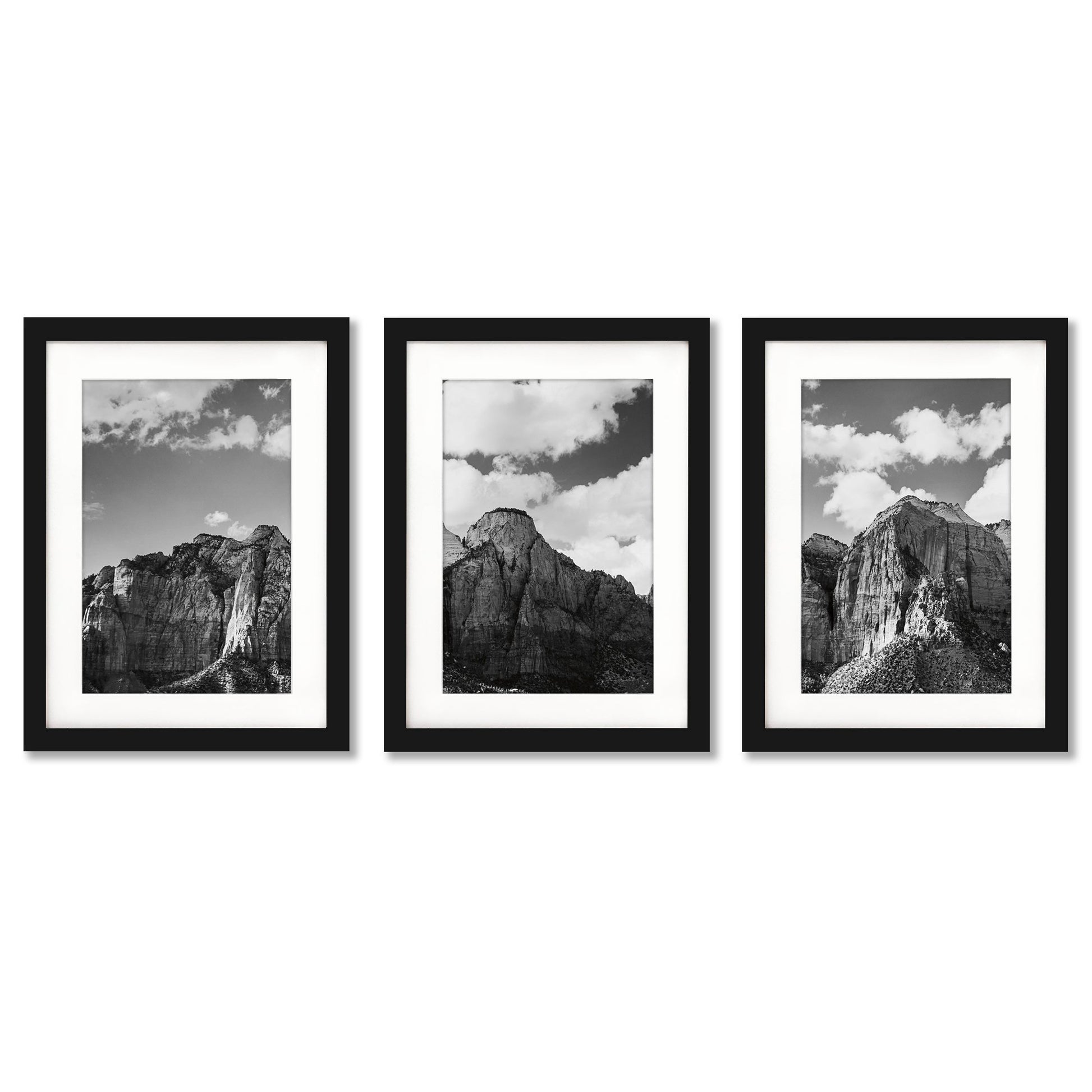 Zion Canyon by Laura Marshall - 3 Piece Gallery Framed Print Art Set - Americanflat