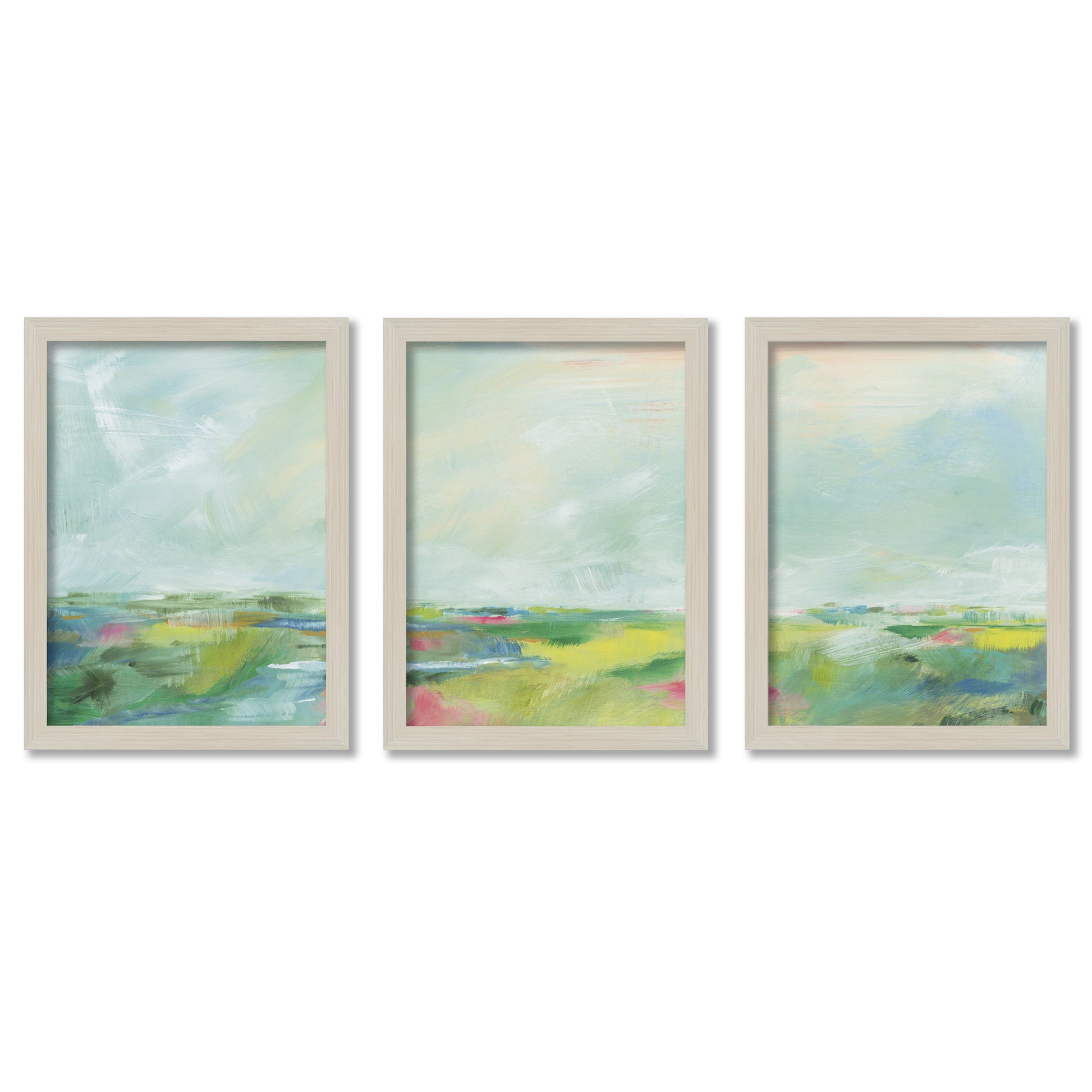 Colorful Horizon by Sue Schlabach - 3 Piece Gallery Framed Print Art Set