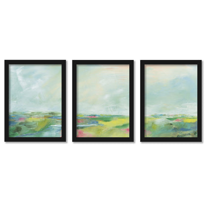 Colorful Horizon by Sue Schlabach - 3 Piece Gallery Framed Print Art Set - Americanflat