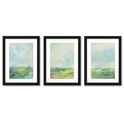 Colorful Horizon by Sue Schlabach - 3 Piece Gallery Framed Print Art Set - Americanflat