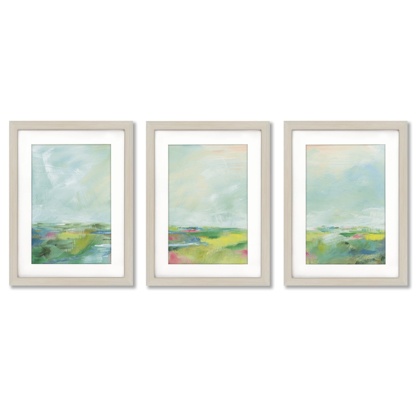 Colorful Horizon by Sue Schlabach - 3 Piece Gallery Framed Print with Mat Art Set