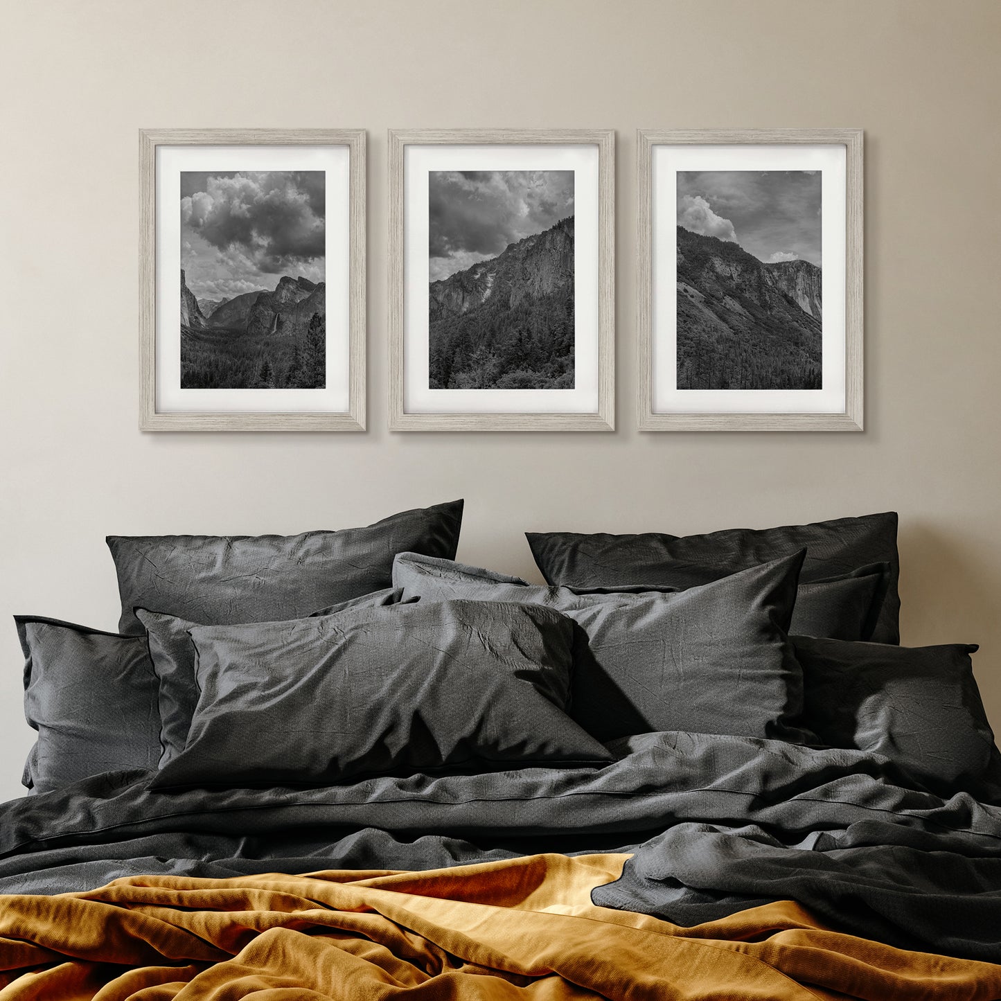 Black Mountain Range by Andre Eichman - 3 Piece Gallery Framed Print with Mat Art Set