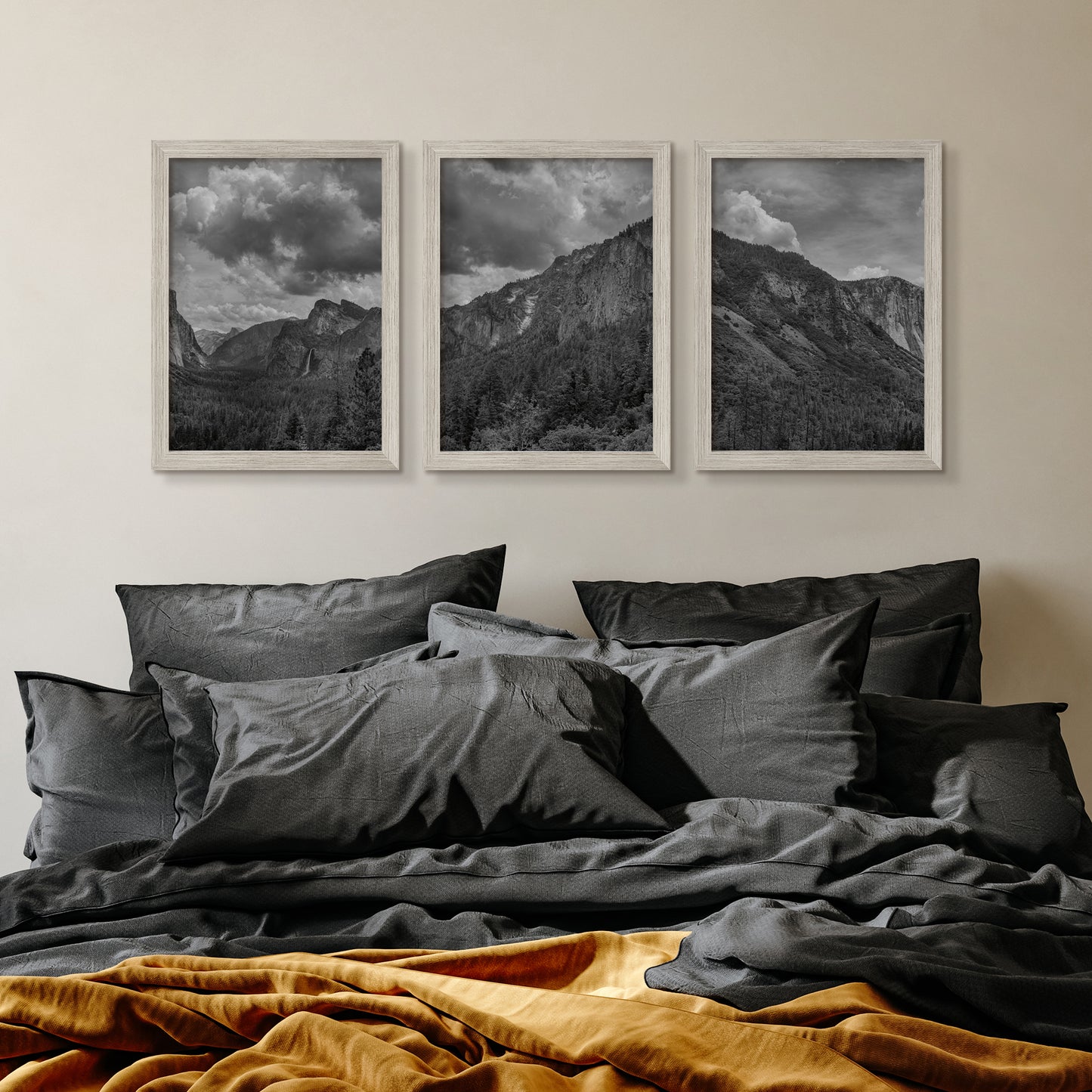 Black Mountain Range by Andre Eichman - 3 Piece Gallery Framed Print Art Set