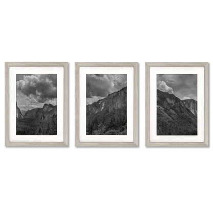 Black Mountain Range by Andre Eichman - 3 Piece Gallery Framed Print with Mat Art Set