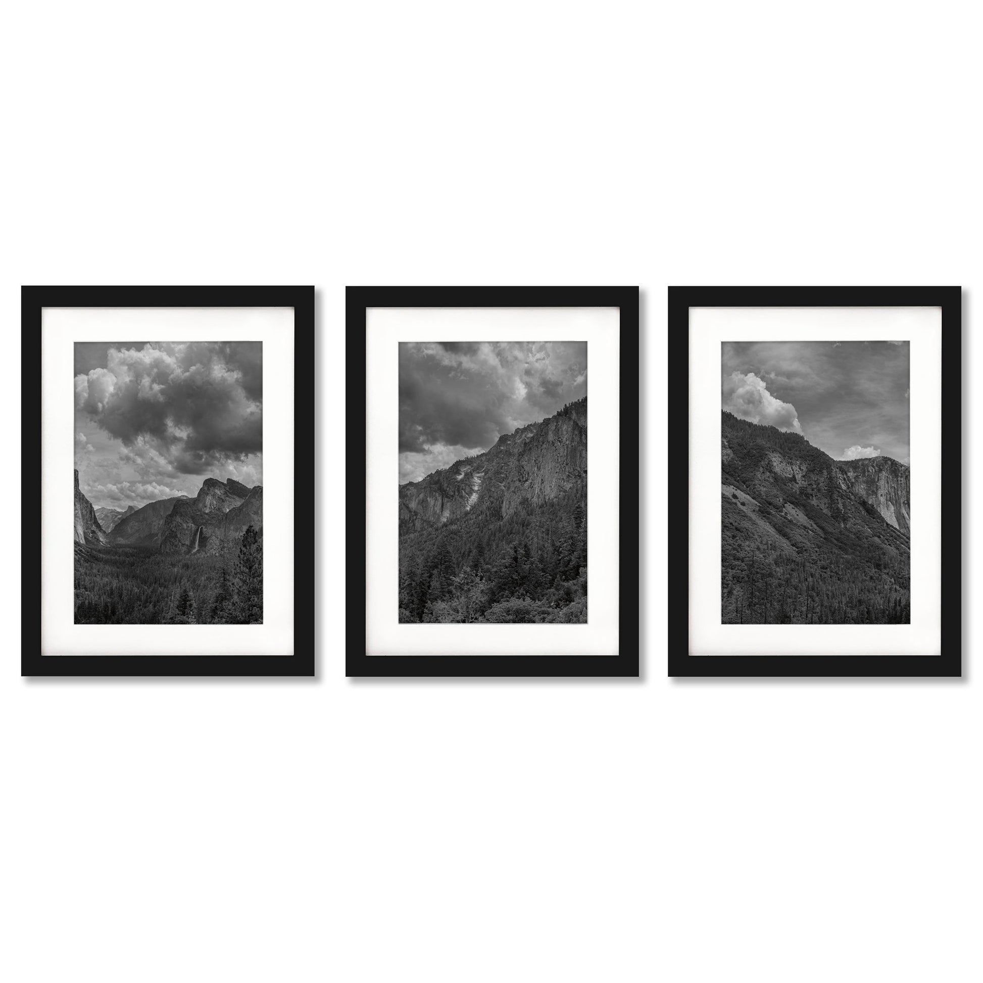 Black Mountain Range by Andre Eichman - 3 Piece Gallery Framed Print Art Set - Americanflat