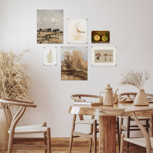 6 Piece Vintage Gallery Wall Art Set Poster - Autumn Whispers Art by Maple + Oak - Prints