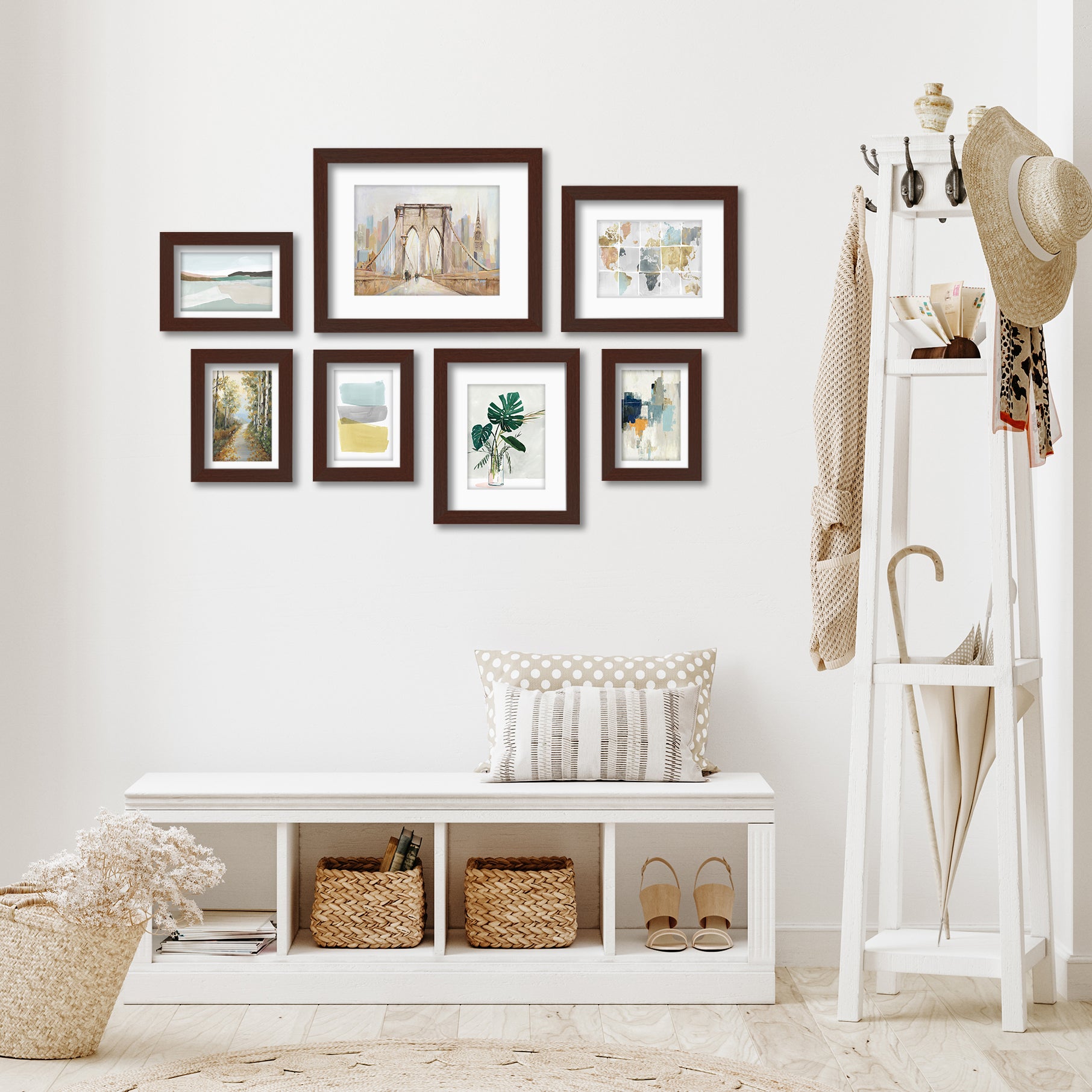 Earth Tone World Travel by PI Creative - 7 Piece Framed Gallery Wall Art Set - Americanflat