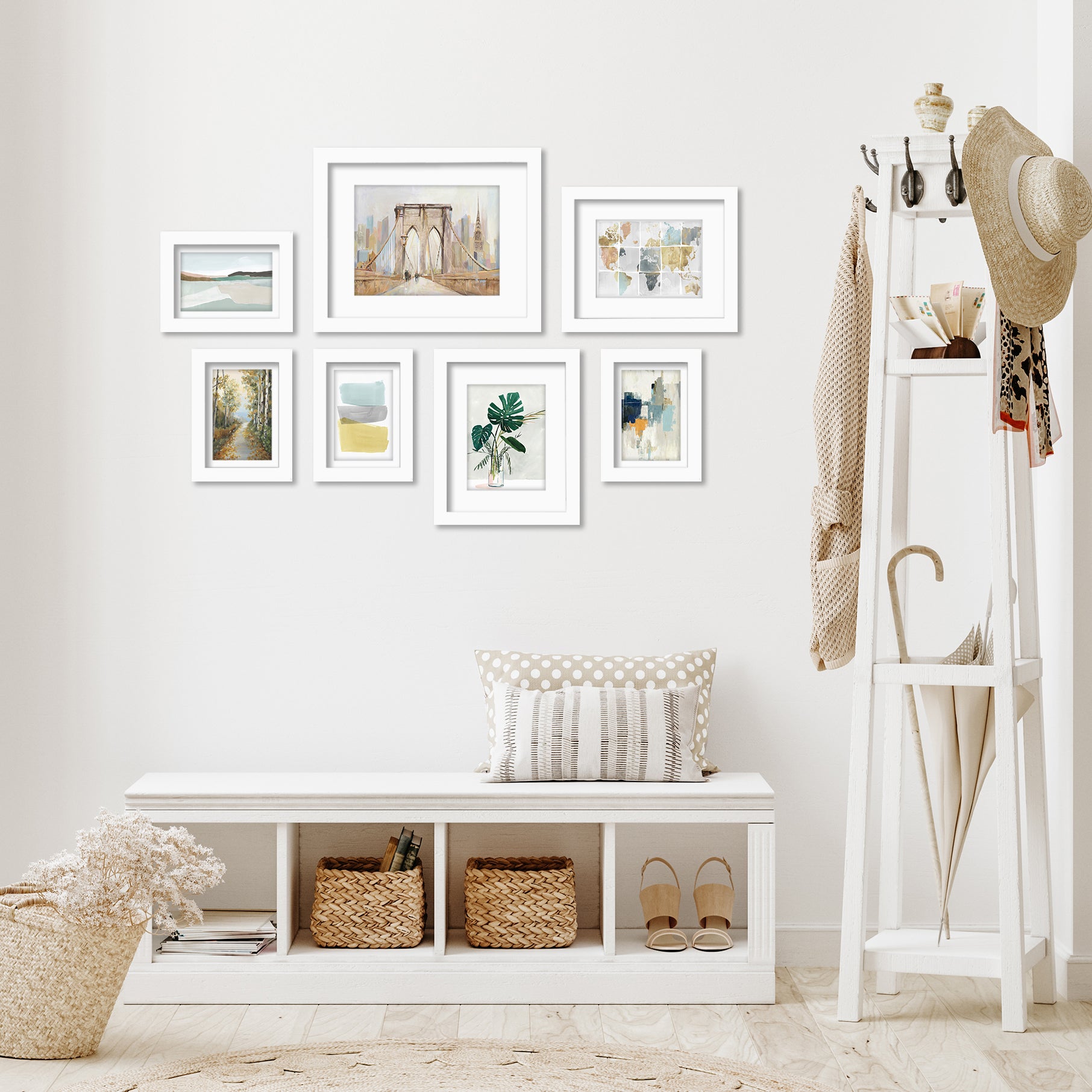 Earth Tone World Travel by PI Creative - 7 Piece Framed Gallery Wall Art Set - Americanflat