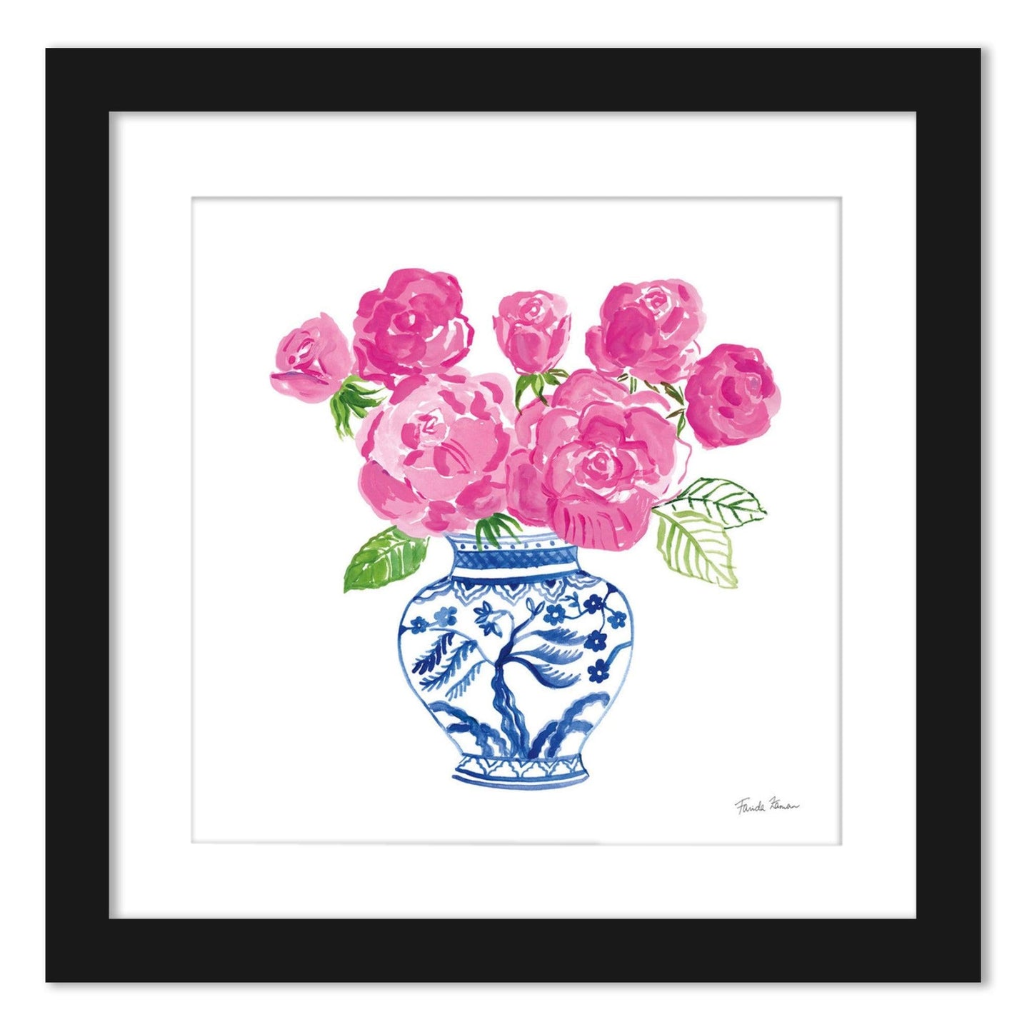 Roses On White - Set of 2 Framed Prints by Wild Apple - Americanflat