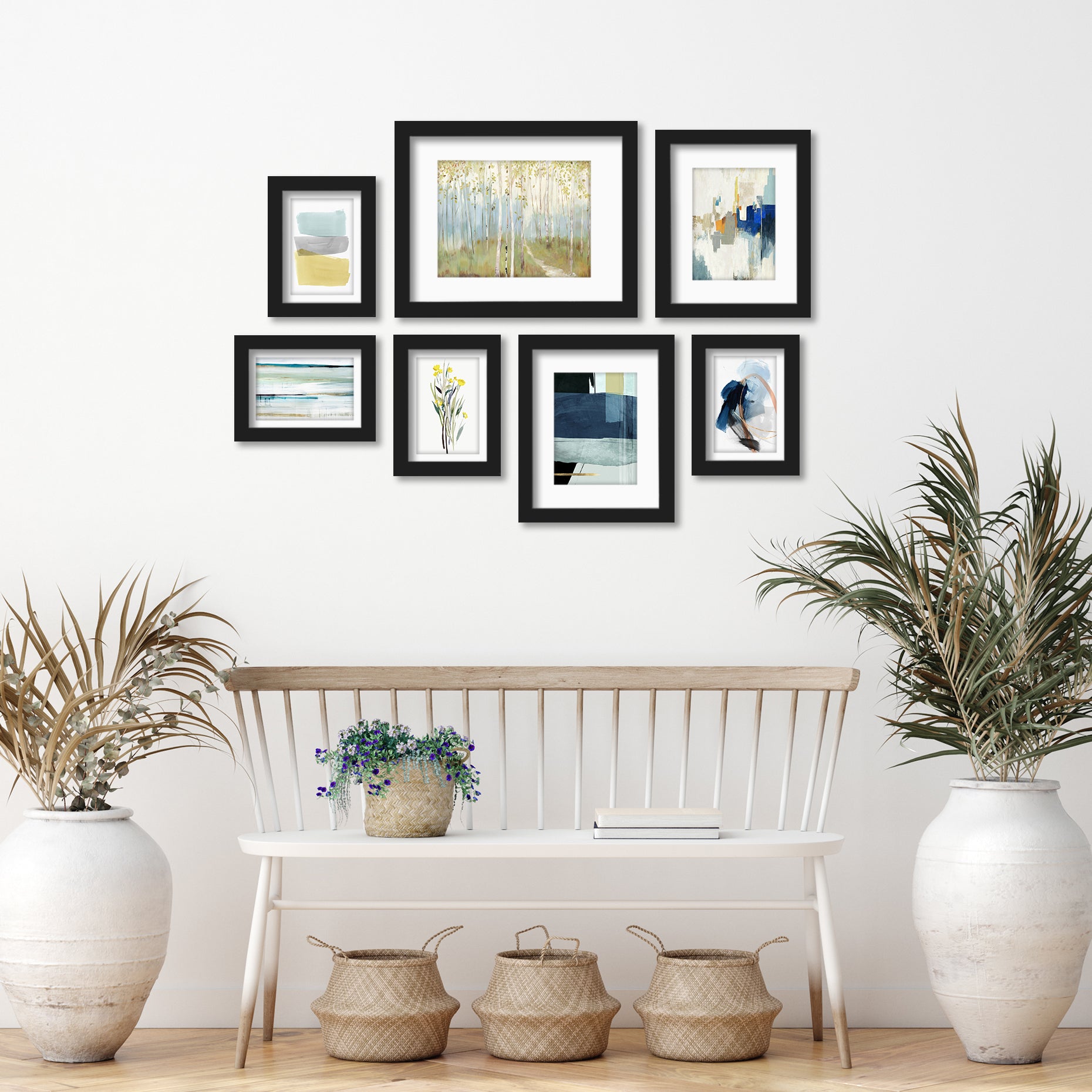 Abstract Views by PI Creative - 7 Piece Framed Gallery Wall Art Set - Americanflat