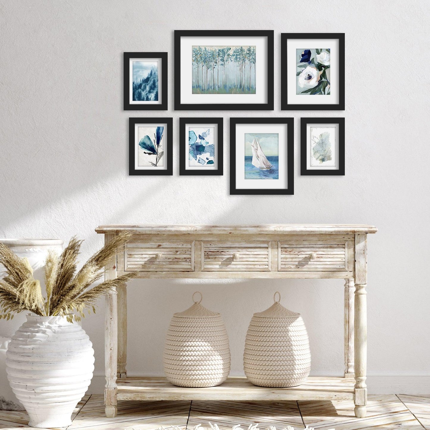 Sightseeing Sailboat by PI Creative - 7 Piece Framed Gallery Wall Art Set - Americanflat