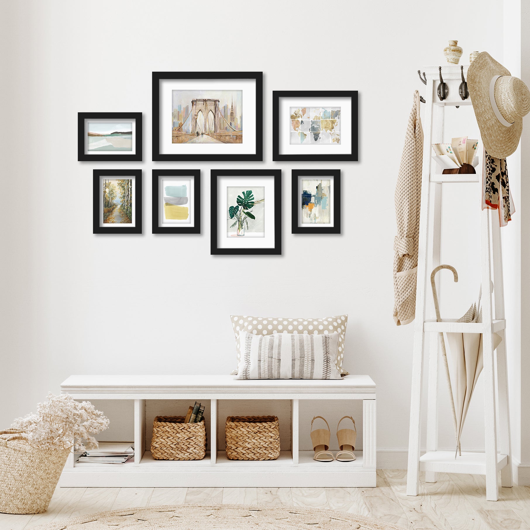 Earth Tone World Travel by PI Creative - 7 Piece Framed Gallery Wall Art Set - Americanflat
