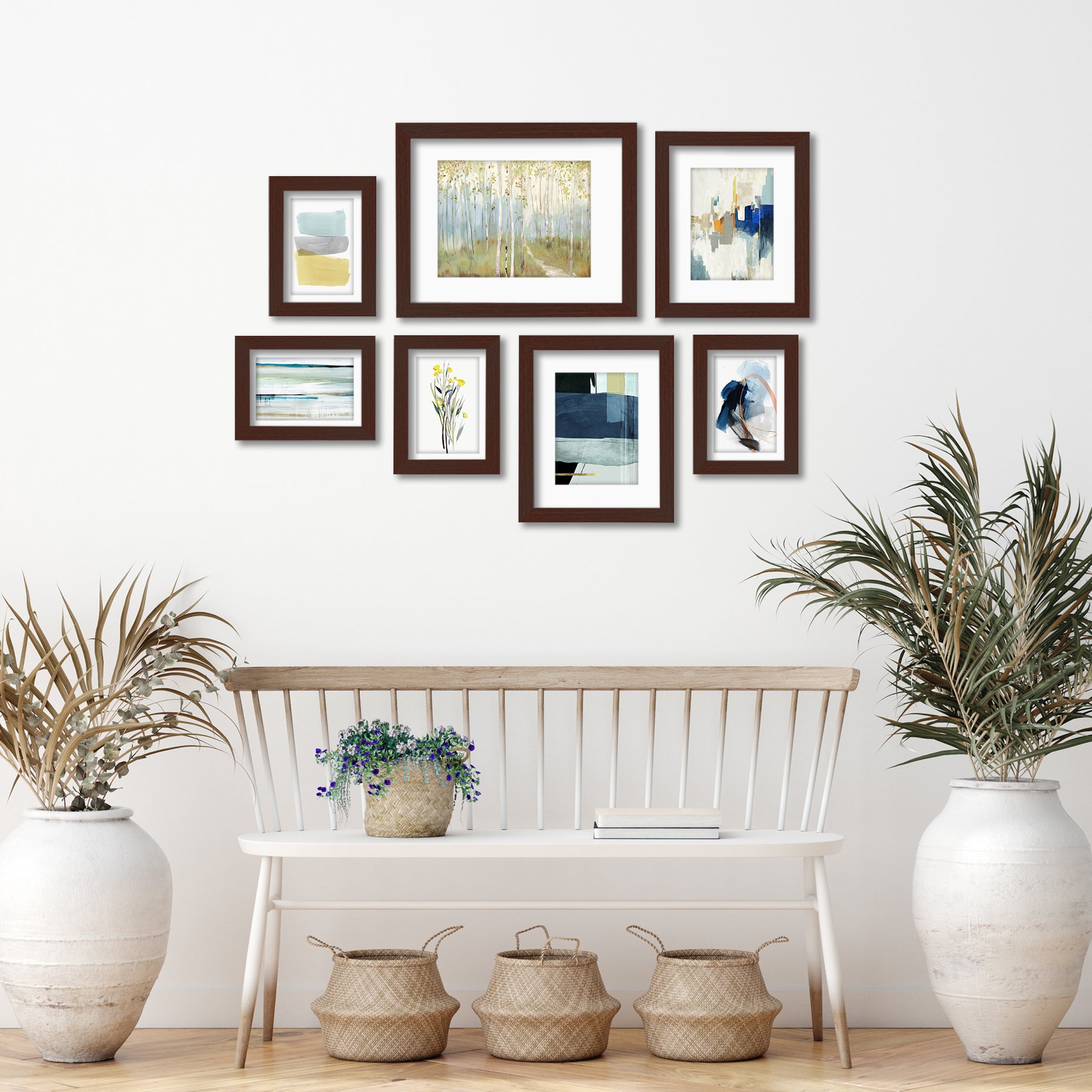 Abstract Views by PI Creative - 7 Piece Framed Gallery Wall Art Set - Americanflat