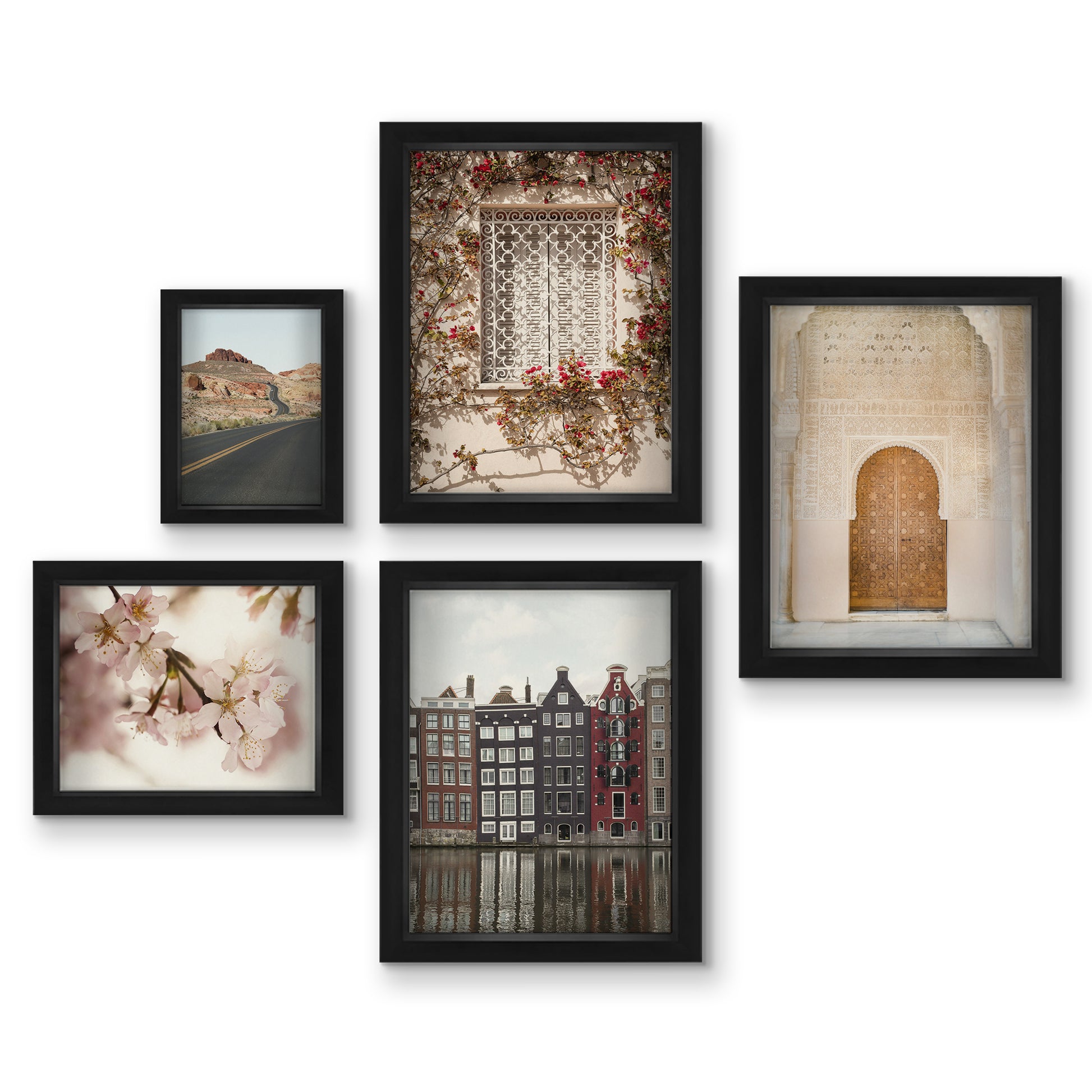 Wanderlust Window - 5 Piece Shadowbox Frame Gallery Wall Art Set - Americanflat