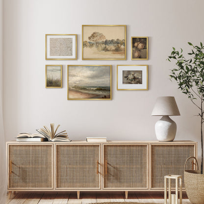 6 Piece Vintage Gallery Wall Art Set - Enchanting Tapestry Art by Maple + Oak