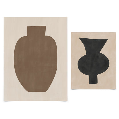 Americanflat Neutral Tones Minimalist Abstract by The Print Republic - 2 Piece Set