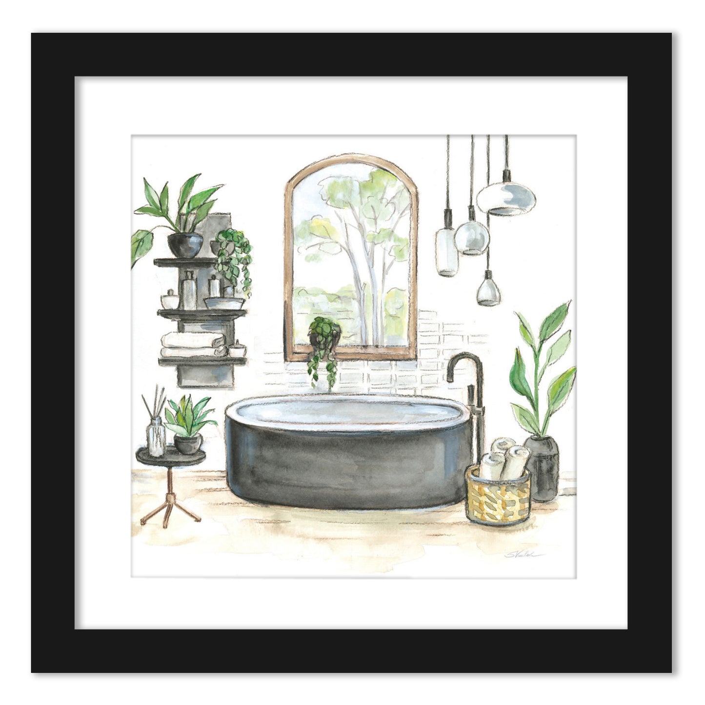 Tropical Shower Plants - Set of 2 Framed Prints by Wild Apple - Americanflat