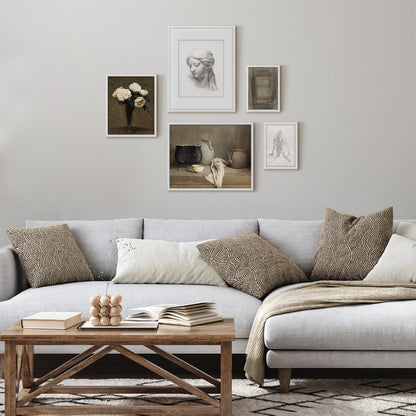 5 Piece Vintage Gallery Wall Art Set - Artistic Medley Art by Maple + Oak
