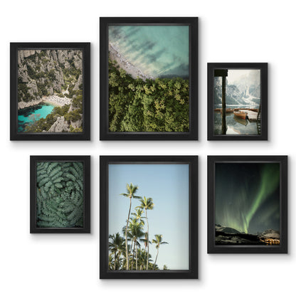 Paradise From Above - 6 Piece Shadowbox Frame Gallery Wall Art Set - Americanflat