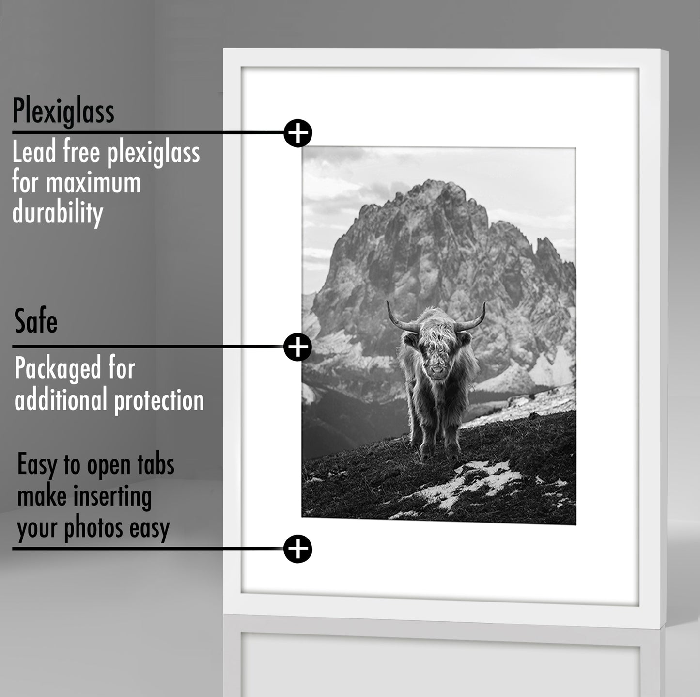 5 Pack - Gallery Wall Picture Frame | Choose Size and Color