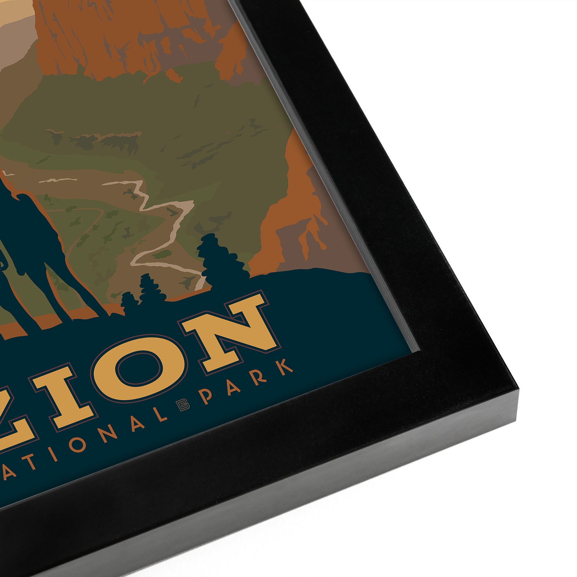 Retro National Parks 8 Piece Gallery Framed Print Art Set