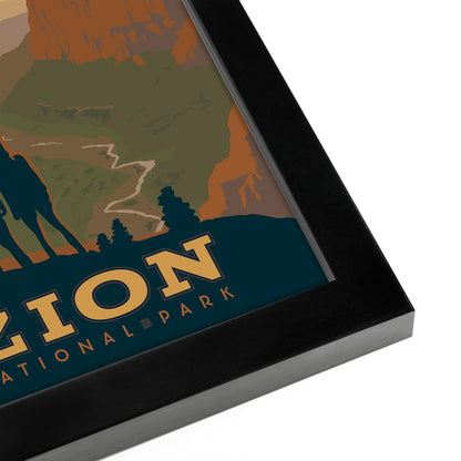 Retro National Parks 8 Piece Gallery Framed Print Art Set