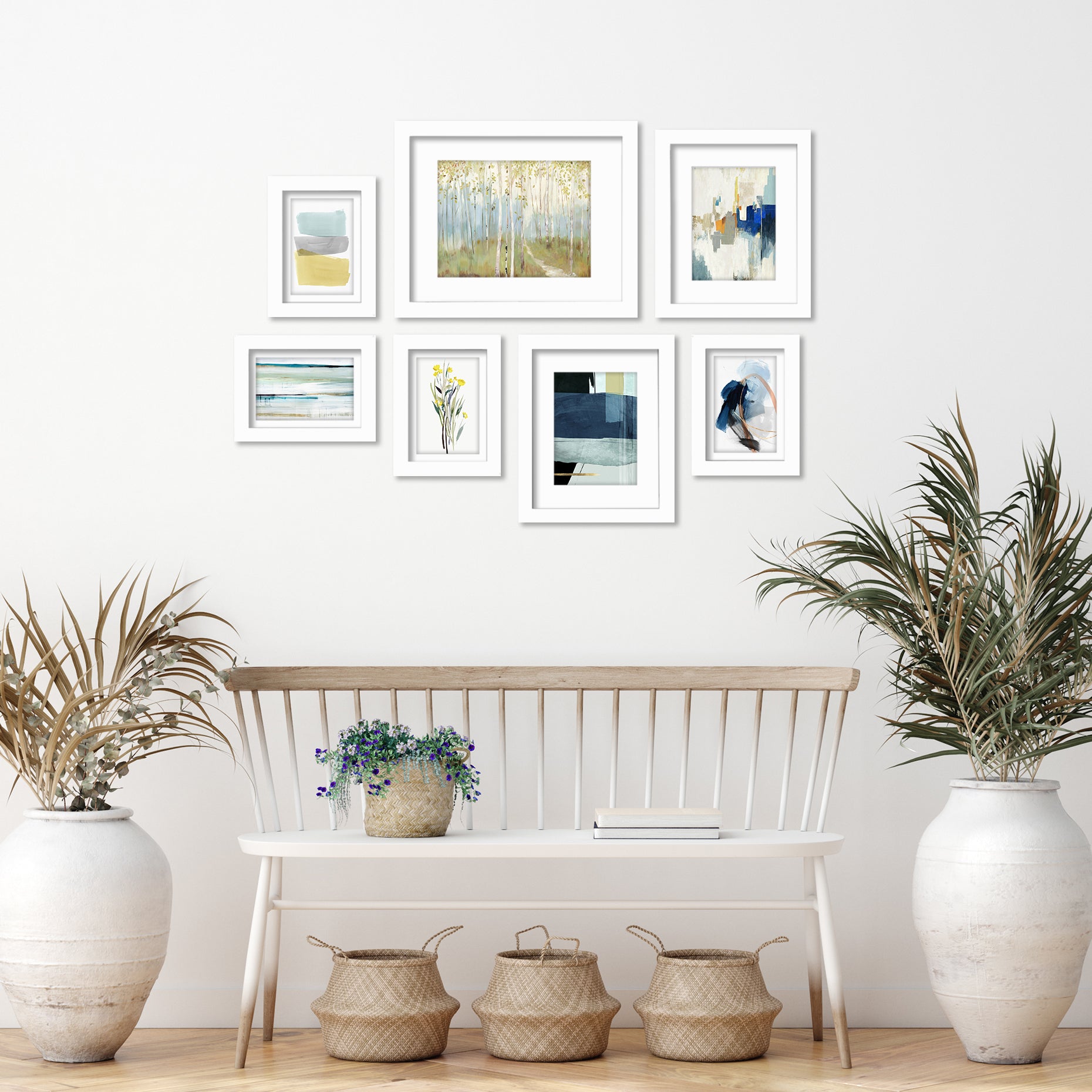 Abstract Views by PI Creative - 7 Piece Framed Gallery Wall Art Set - Americanflat